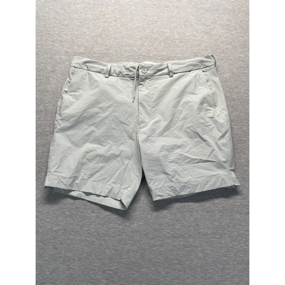 Unison Create Chino Shorts Mens XL Light Gray Stretch Flat Front Slash Pockets